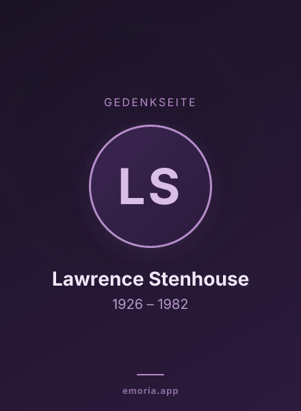 Gedenkportrait von Lawrence Stenhouse