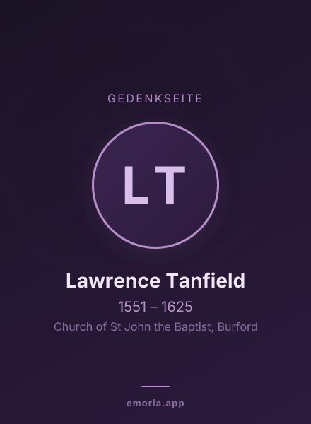 Gedenkportrait von Lawrence Tanfield