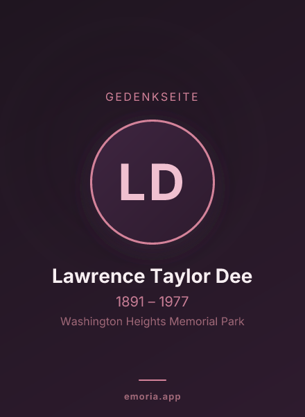 Gedenkportrait von Lawrence Taylor Dee