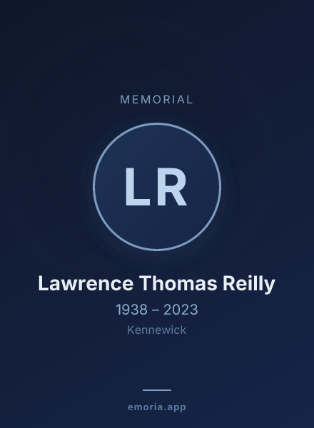 Memorial portrait of Lawrence Thomas Reilly
