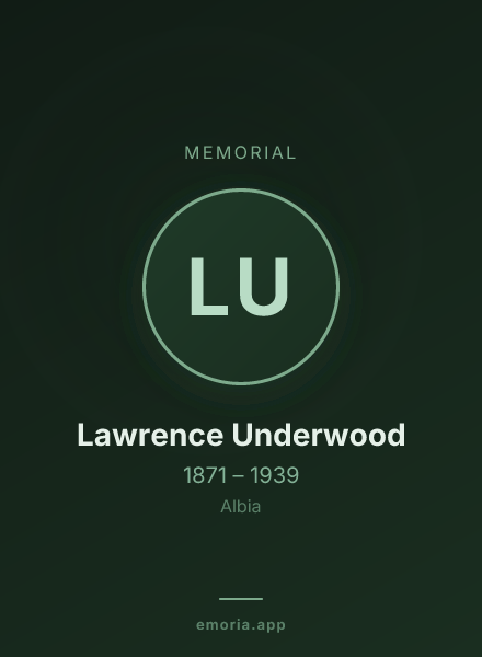 Memorial portrait of Lawrence Underwood