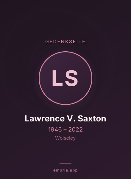Gedenkportrait von Lawrence V. Saxton
