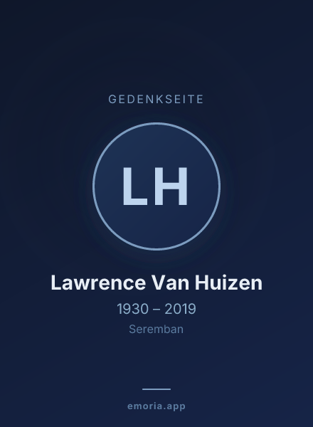 Gedenkportrait von Lawrence Van Huizen