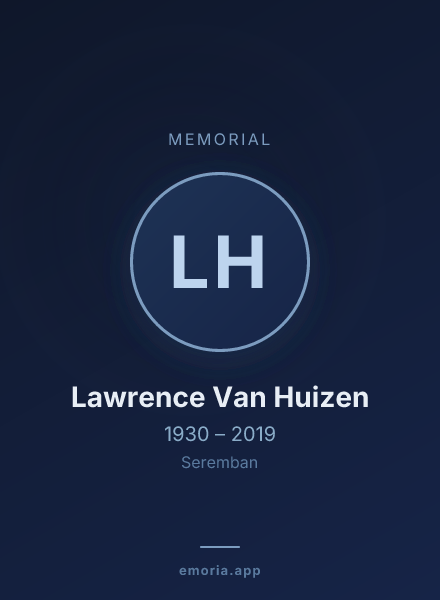 Memorial portrait of Lawrence Van Huizen