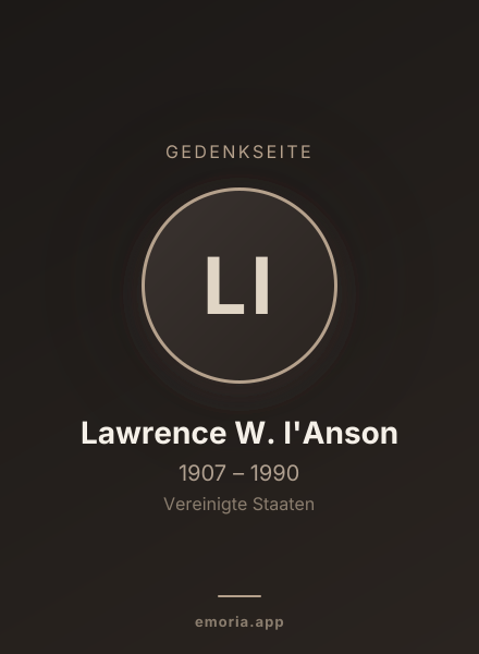 Gedenkportrait von Lawrence W. I'Anson