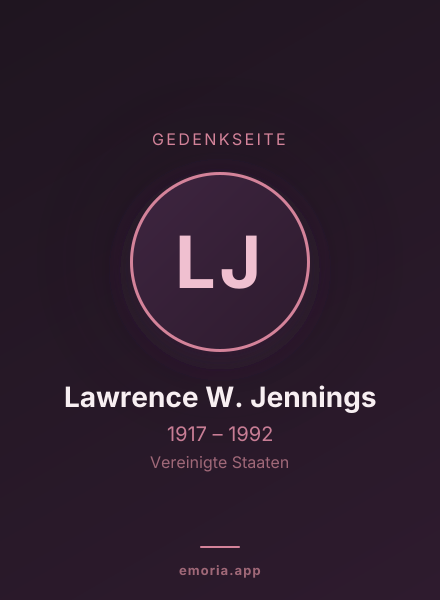 Gedenkportrait von Lawrence W. Jennings