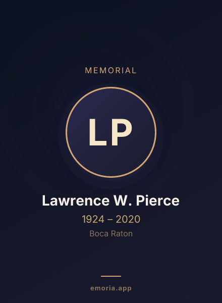Memorial portrait of Lawrence W. Pierce