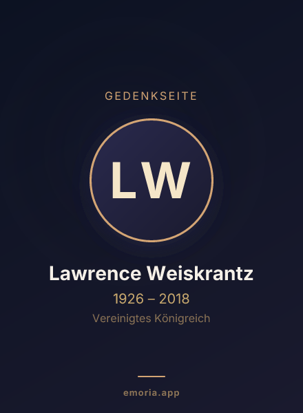 Gedenkportrait von Lawrence Weiskrantz