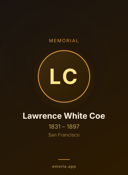 Memorial portrait of Lawrence White Coe