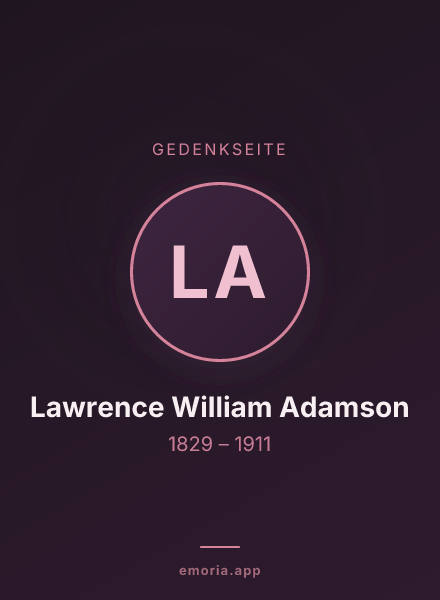 Gedenkportrait von Lawrence William Adamson