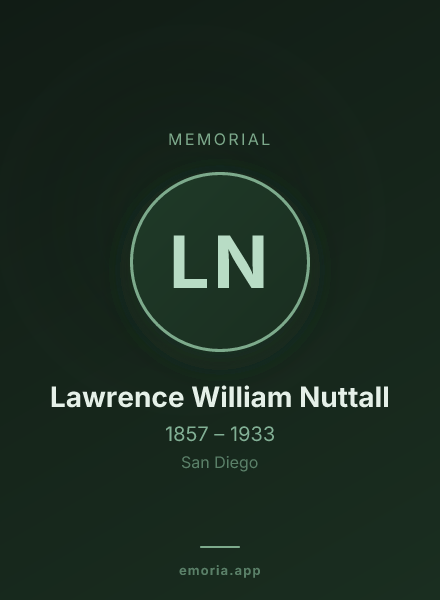 Memorial portrait of Lawrence William Nuttall