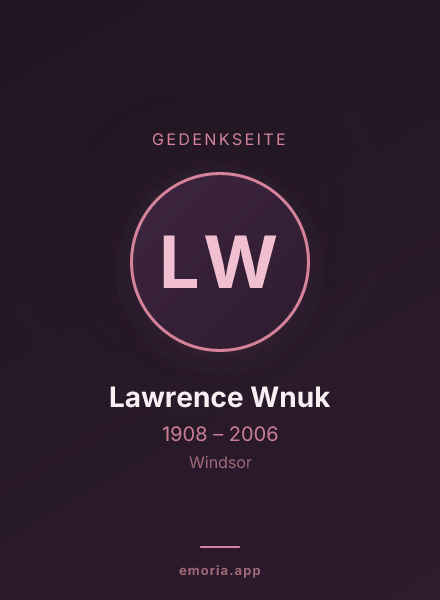 Gedenkportrait von Lawrence Wnuk