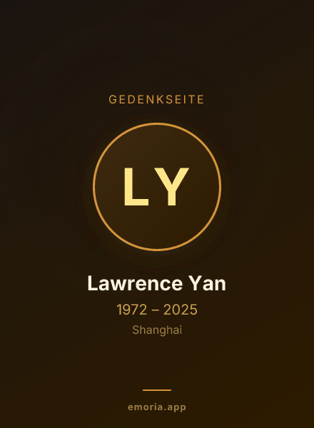 Gedenkportrait von Lawrence Yan