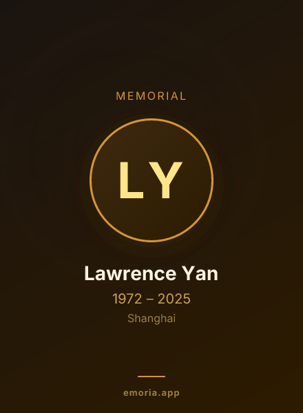 Memorial portrait of Lawrence Yan