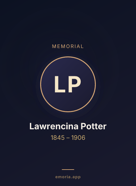 Memorial portrait of Lawrencina Potter