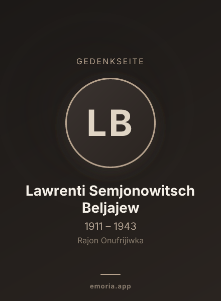 Gedenkportrait von Lawrenti Semjonowitsch Beljajew