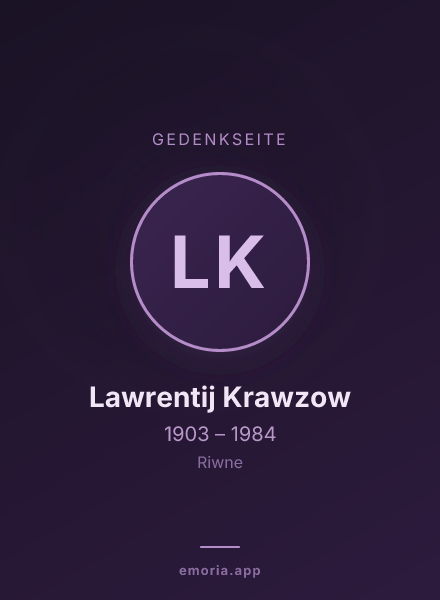 Gedenkportrait von Lawrentij Krawzow