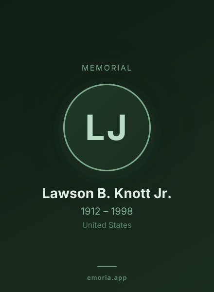 Memorial portrait of Lawson B. Knott Jr.