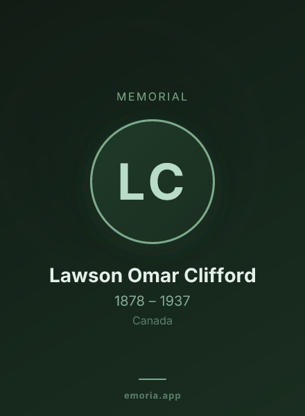 Memorial portrait of Lawson Omar Clifford