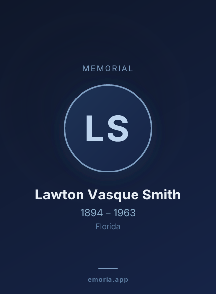 Memorial portrait of Lawton Vasque Smith