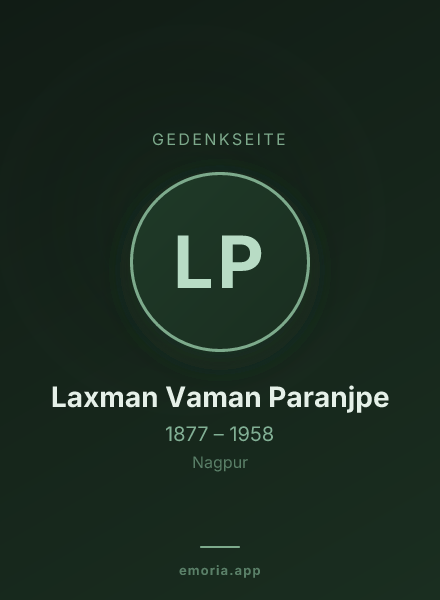 Gedenkportrait von Laxman Vaman Paranjpe