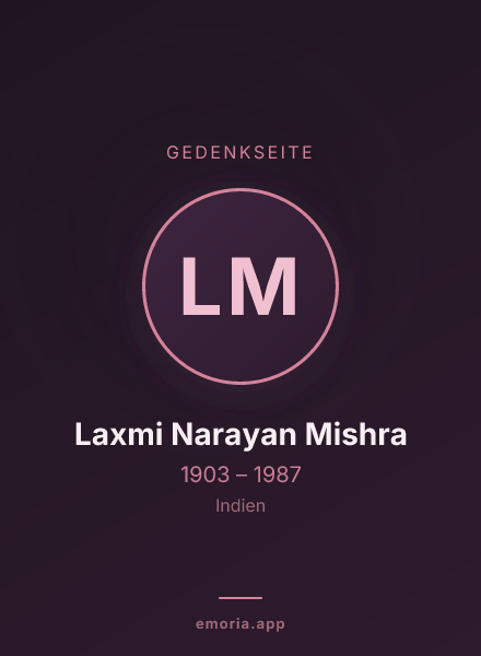 Gedenkportrait von Laxmi Narayan Mishra