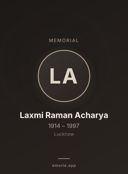 Memorial portrait of Laxmi Raman Acharya
