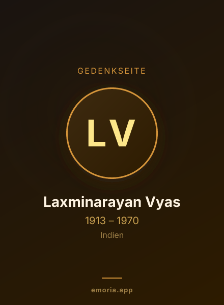 Gedenkportrait von Laxminarayan Vyas