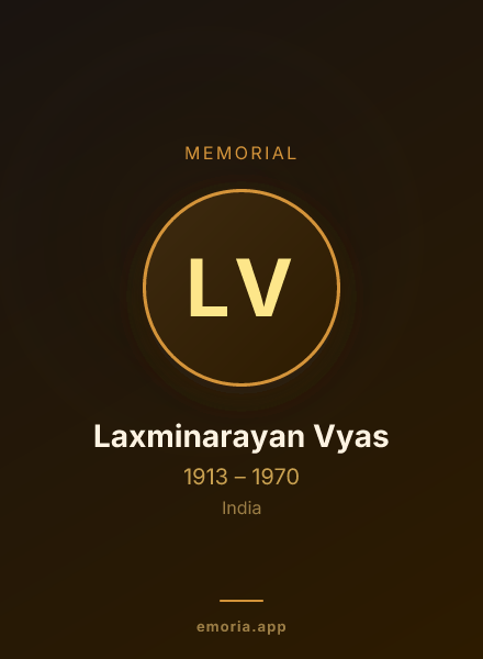 Memorial portrait of Laxminarayan Vyas