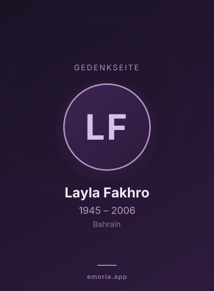 Gedenkportrait von Layla Fakhro