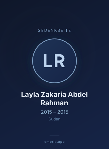 Gedenkportrait von Layla Zakaria Abdel Rahman