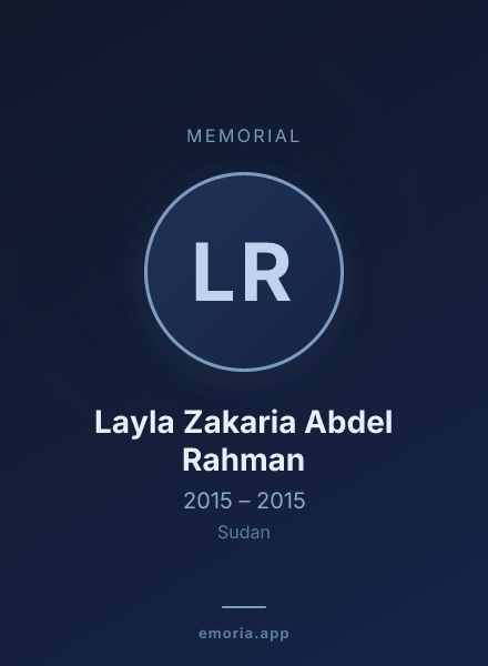 Memorial portrait of Layla Zakaria Abdel Rahman