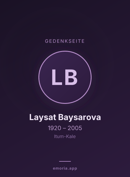 Gedenkportrait von Laysat Baysarova