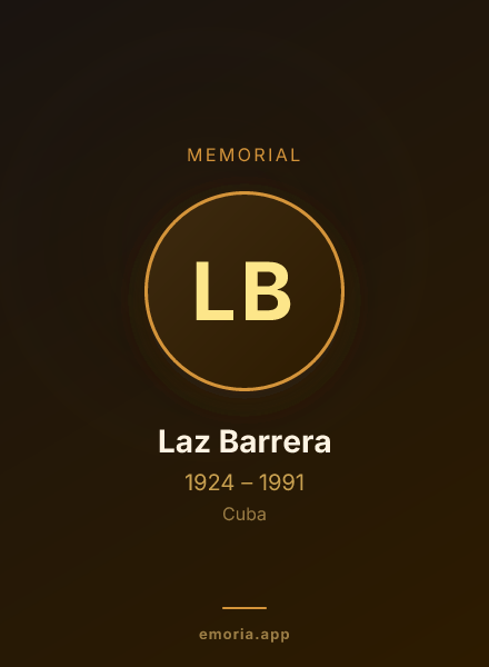 Memorial portrait of Laz Barrera
