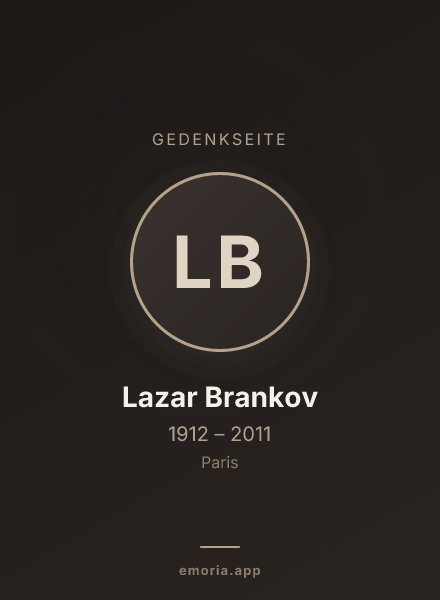 Gedenkportrait von Lazar Brankov