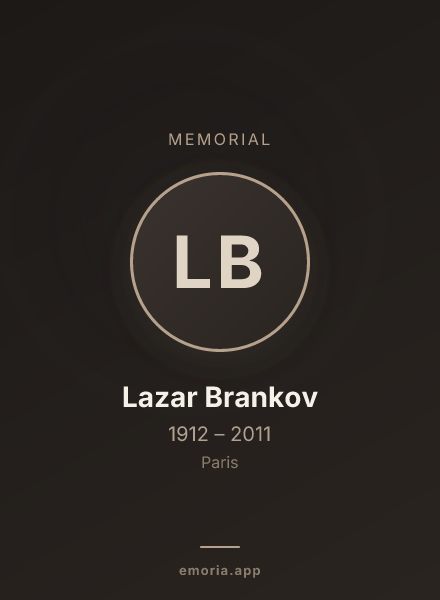 Memorial portrait of Lazar Brankov