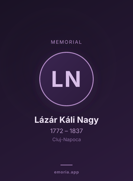Memorial portrait of Lázár Káli Nagy
