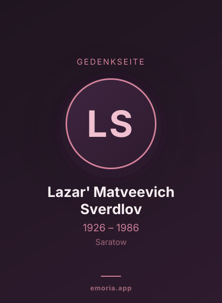 Gedenkportrait von Lazar' Matveevich Sverdlov