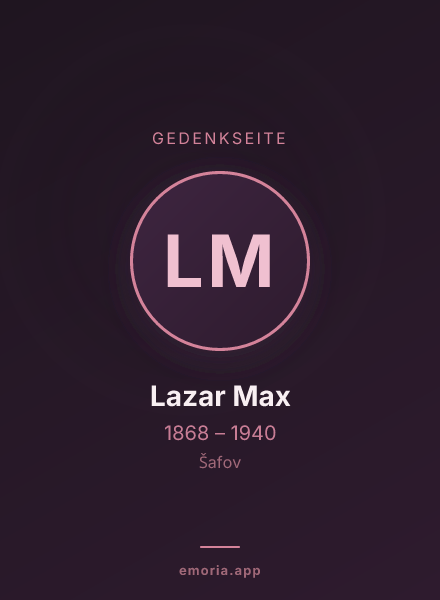 Gedenkportrait von Lazar Max