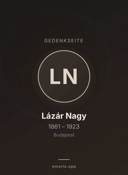 Gedenkportrait von Lázár Nagy