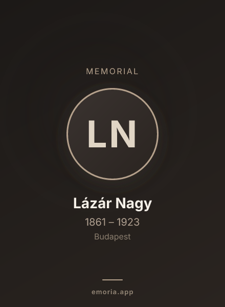 Memorial portrait of Lázár Nagy