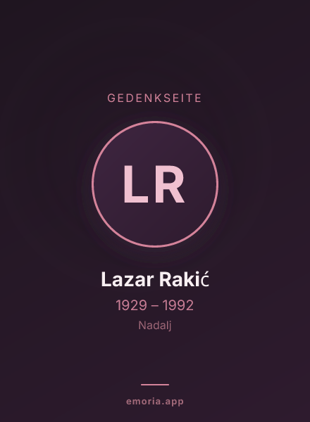 Gedenkportrait von Lazar Rakić