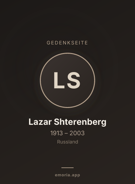 Gedenkportrait von Lazar Shterenberg