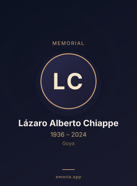 Memorial portrait of Lázaro Alberto Chiappe