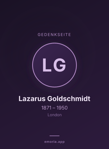 Gedenkportrait von Lazarus Goldschmidt