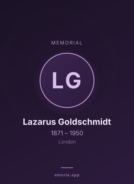 Memorial portrait of Lazarus Goldschmidt
