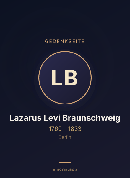 Gedenkportrait von Lazarus Levi Braunschweig