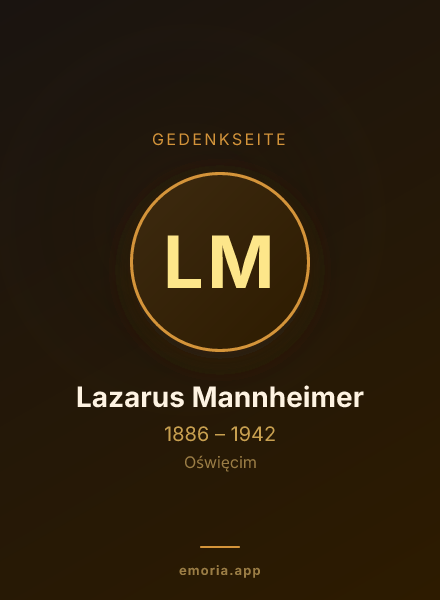 Gedenkportrait von Lazarus Mannheimer
