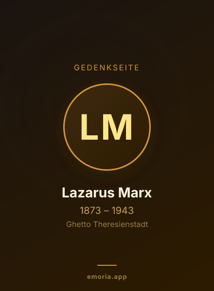 Gedenkportrait von Lazarus Marx