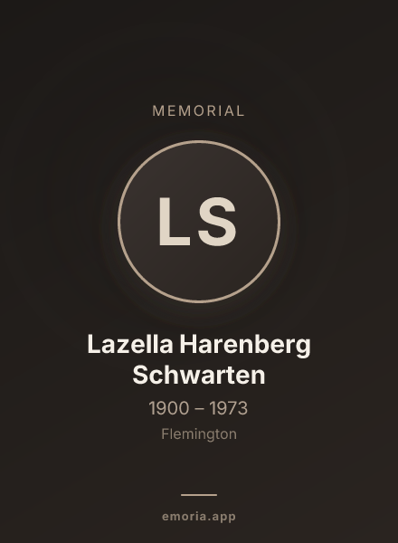 Memorial portrait of Lazella Harenberg Schwarten